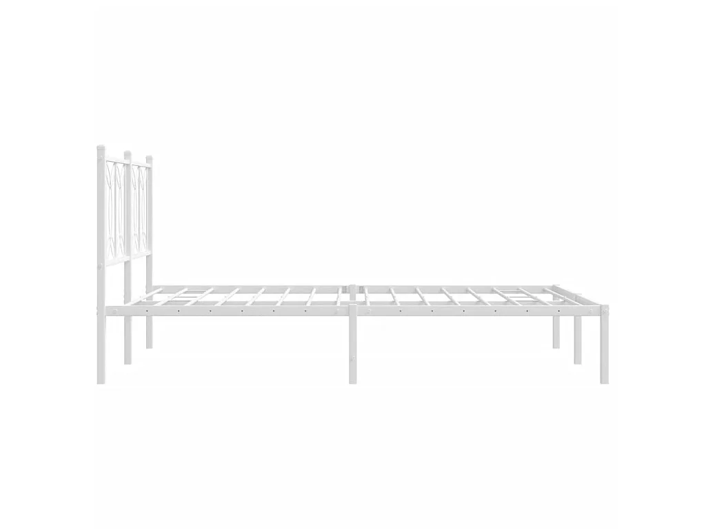 Estrutura de cama com cabeceira 140x190 cm metal branco