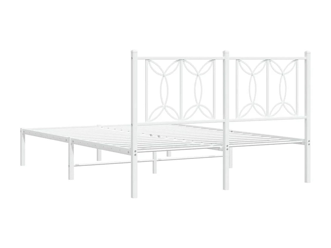 Estrutura de cama com cabeceira 140x190 cm metal branco