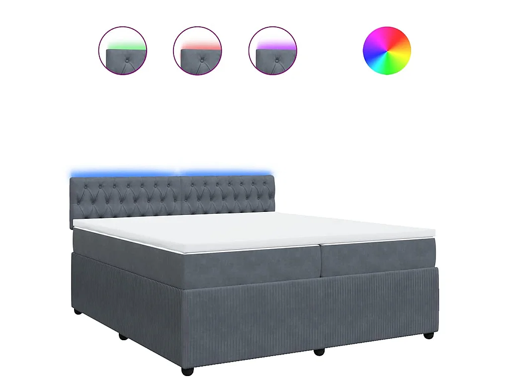 Boxspring met matras fluweel donkergrijs 200x200 cm