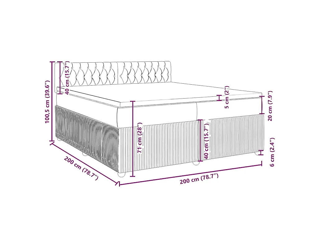 Boxspring met matras fluweel donkergrijs 200x200 cm