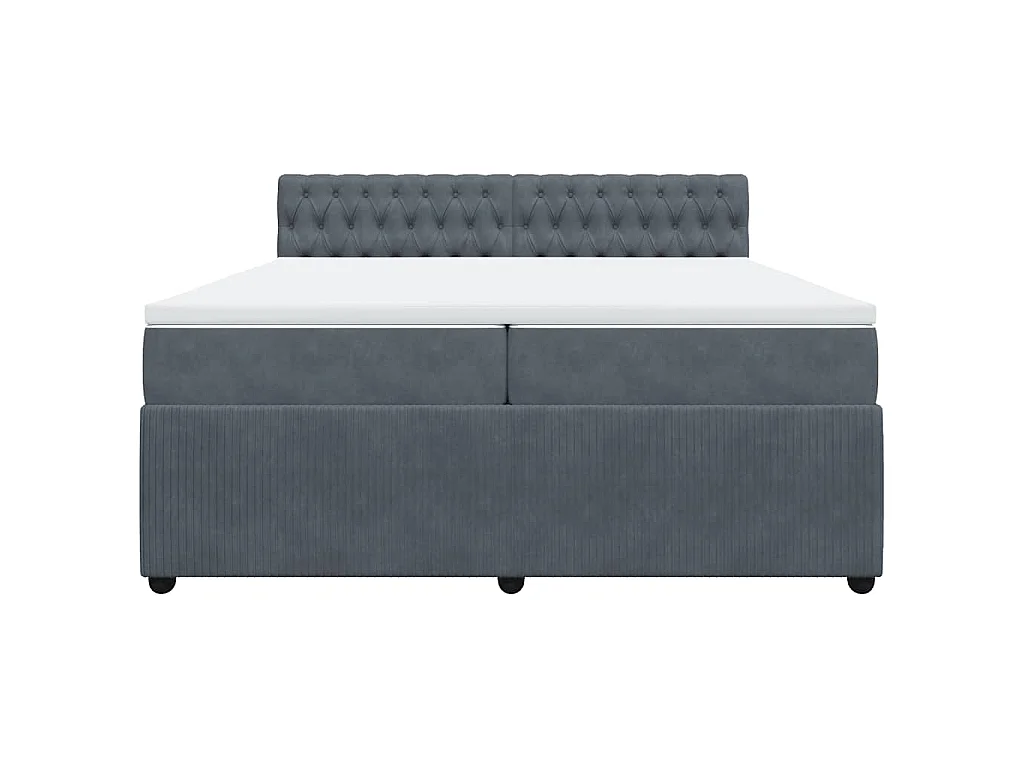 Boxspring met matras fluweel donkergrijs 200x200 cm