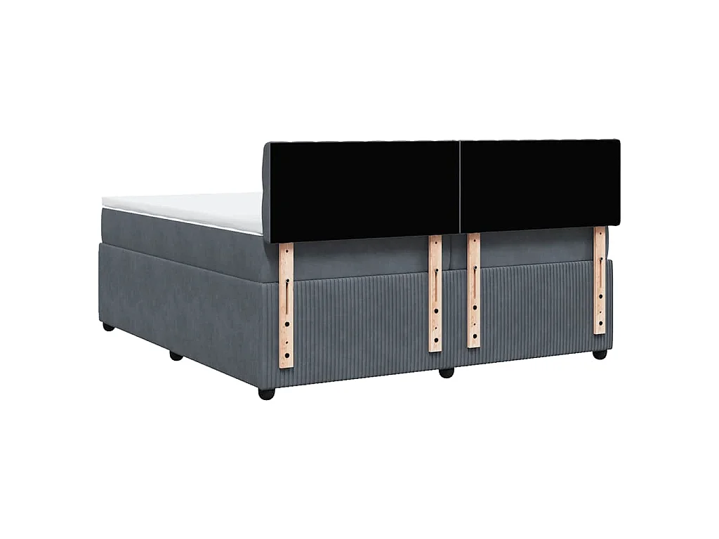 Boxspring met matras fluweel donkergrijs 200x200 cm