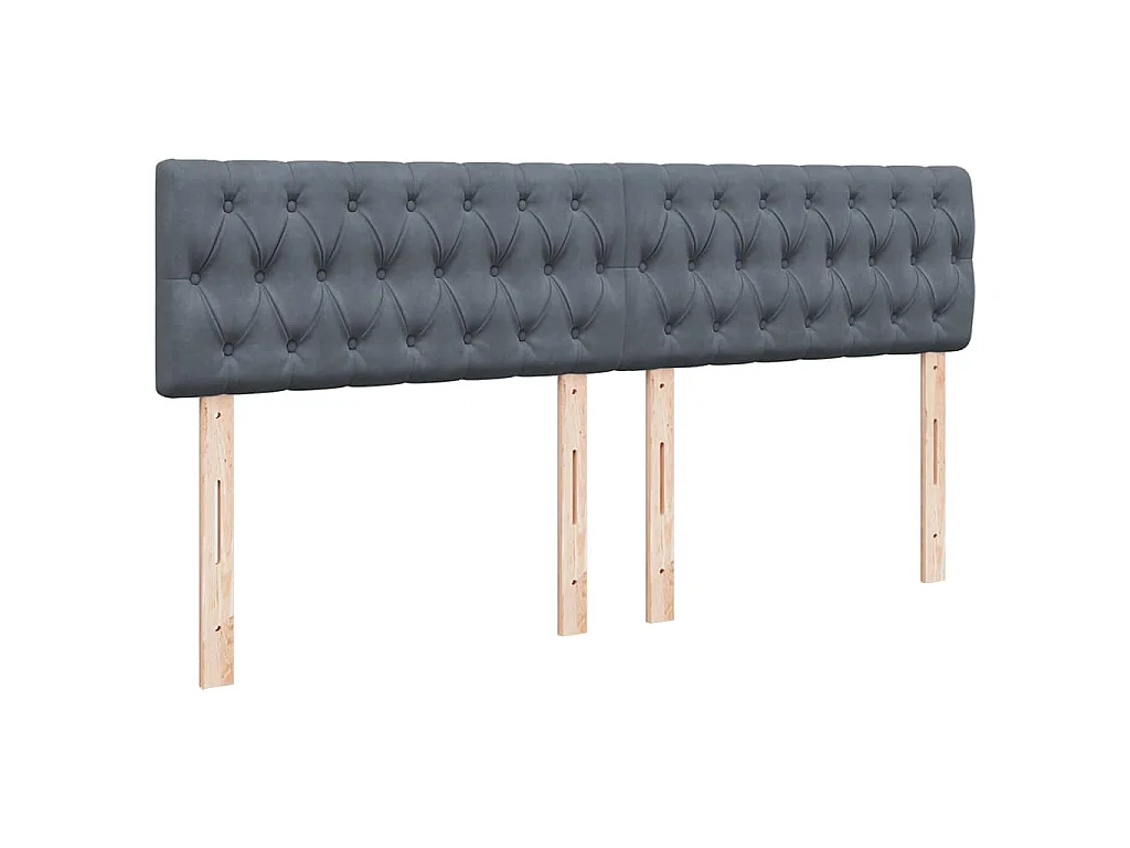 Boxspring met matras fluweel donkergrijs 200x200 cm