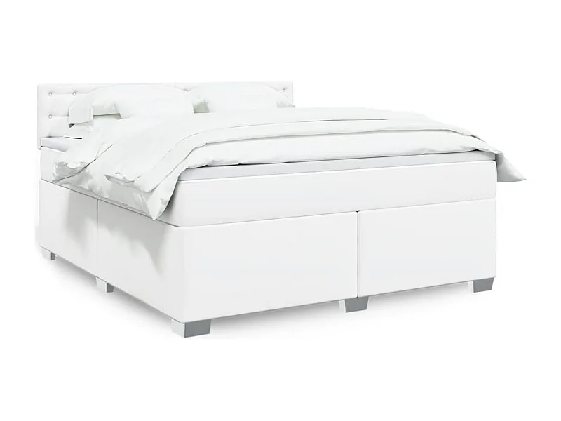 Giroletto a Molle con Materasso Bianco 180x200 cm in Similpelle