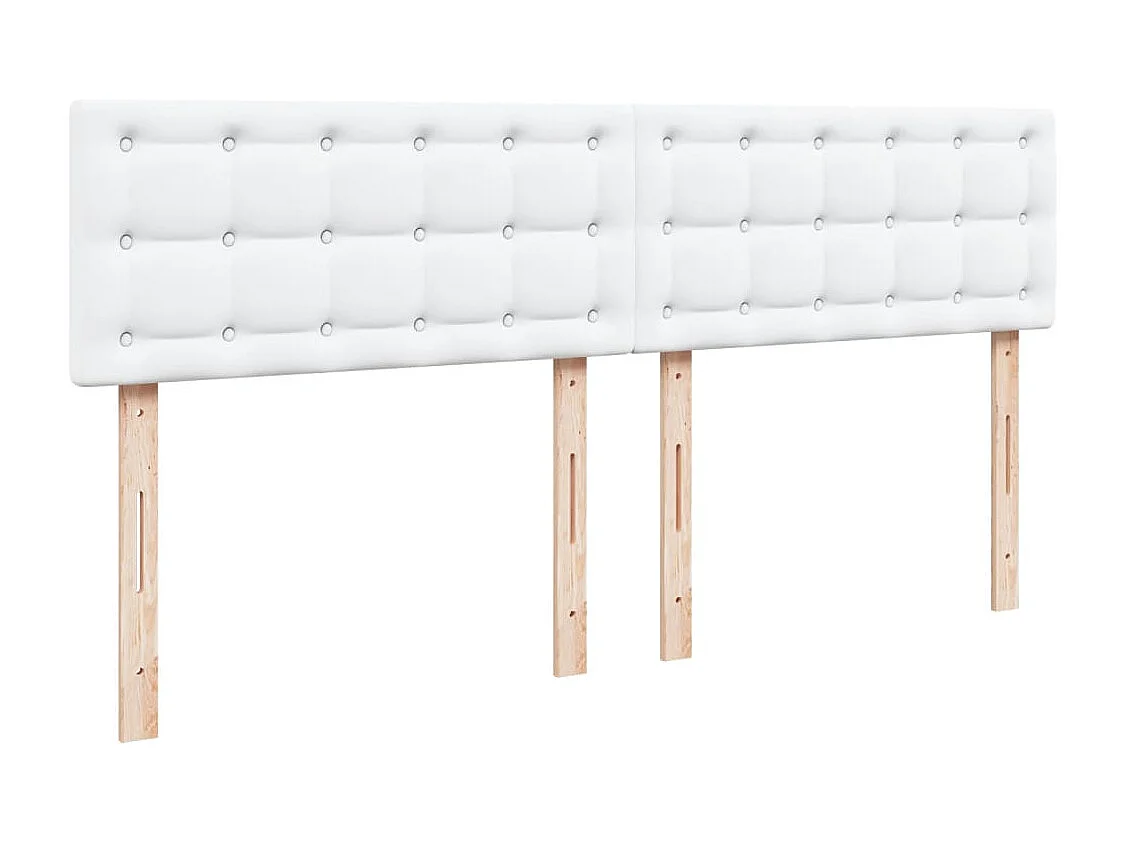 Boxspringbett mit Matratze Weiß 180x200 cm Kunstleder