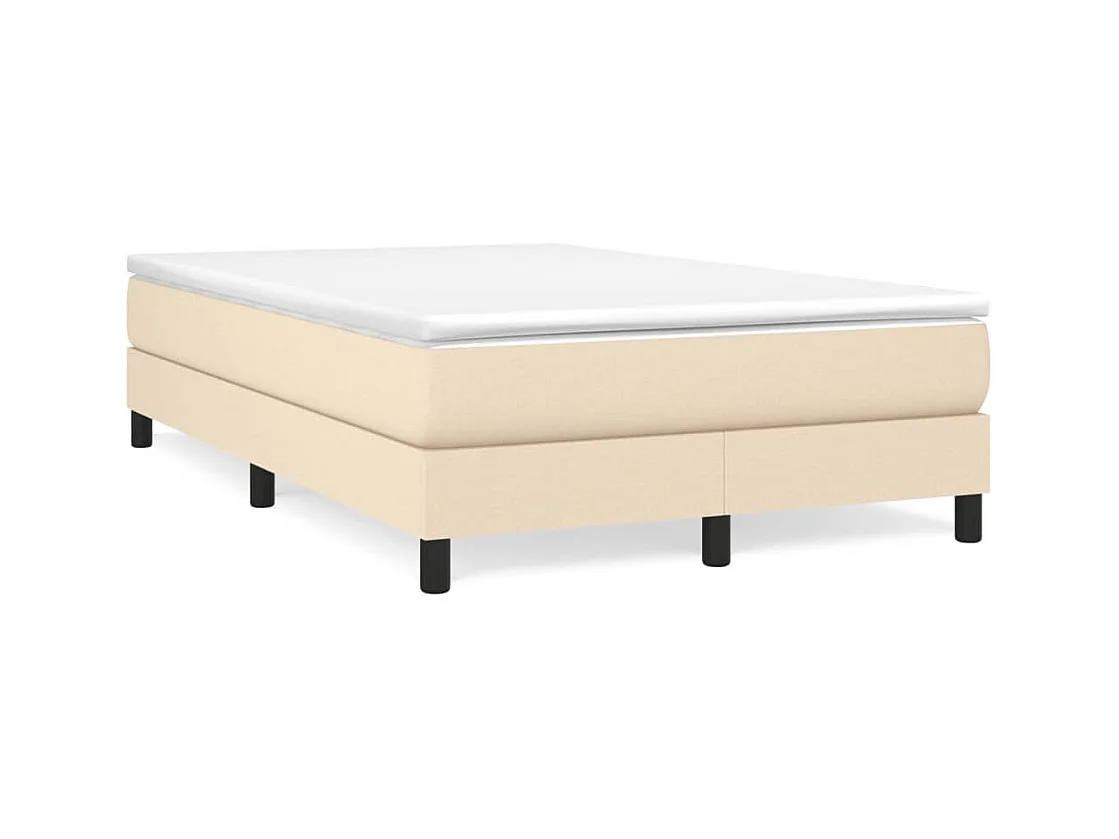 Sommier à lattes de lit avec matelas crème 120x190 cm tissu
