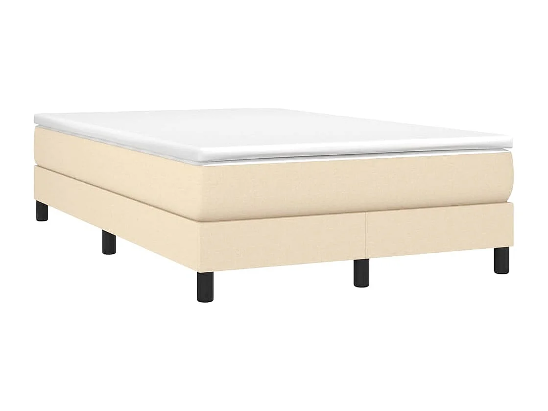 Sommier à lattes de lit avec matelas crème 120x190 cm tissu