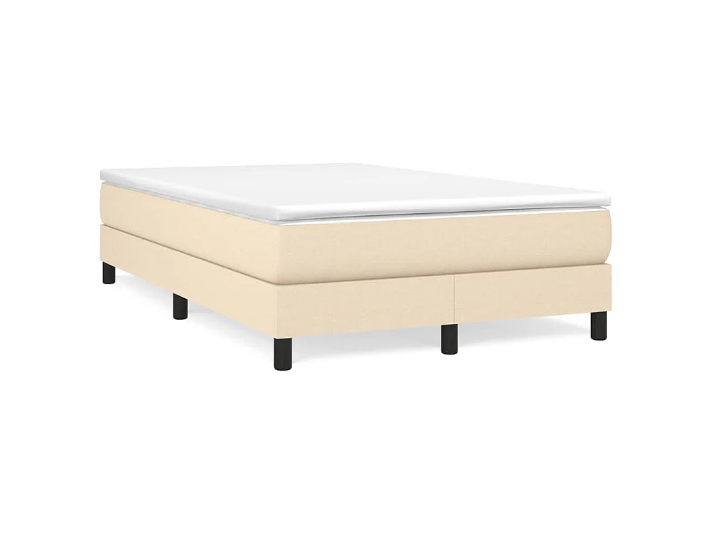 Boxspring met matras stof crèmekleurig 120x190 cm