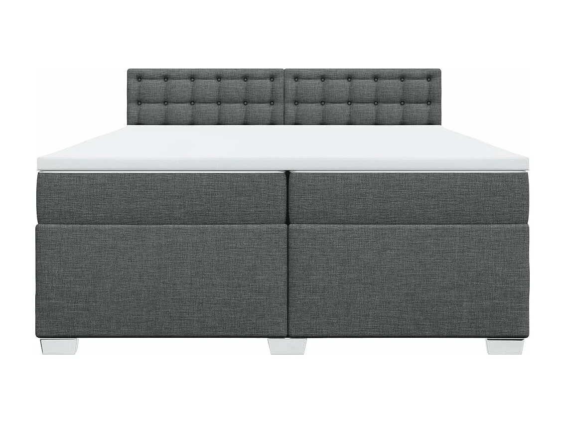 Sommier à lattes de lit avec matelas Gris foncé 200x200cm Tissu