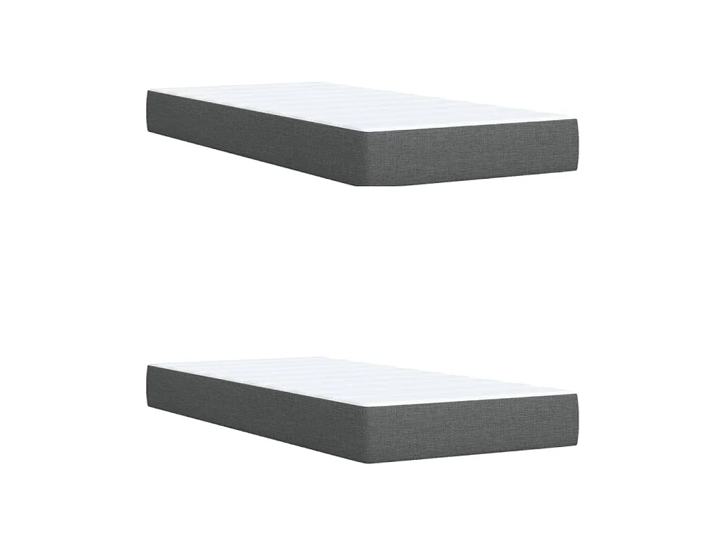 Cama box spring con colchón tela gris oscuro 200x200 cm