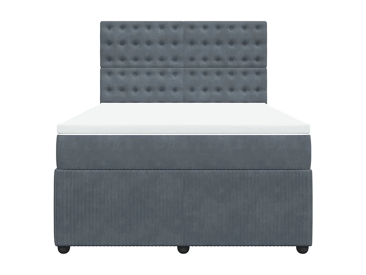 Boxspring met matras fluweel donkergrijs 160x200 cm