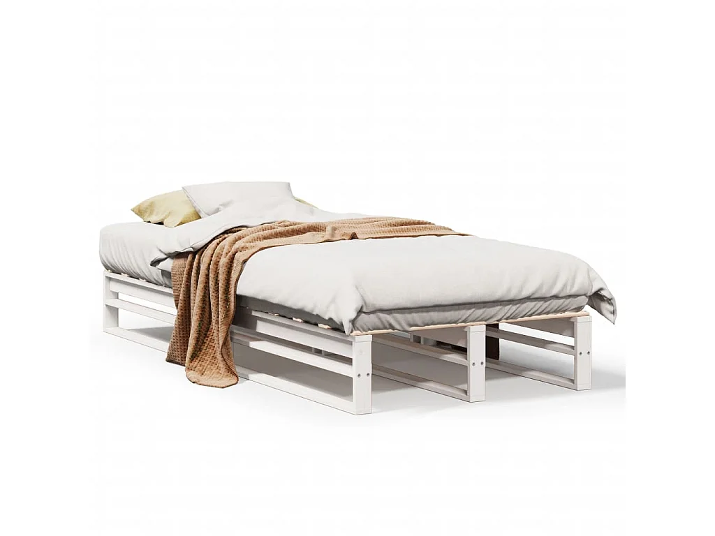 Cadre de lit sans matelas blanc 90x190 cm bois de pin massif