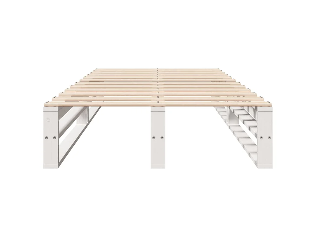 Cadre de lit sans matelas blanc 90x190 cm bois de pin massif