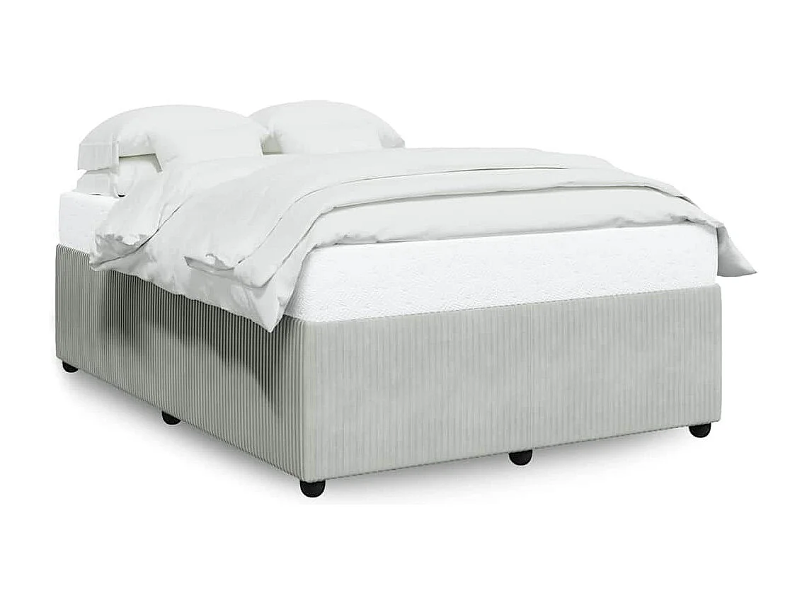 Bettgestell ohne Matratze Hellgrau 140x190 cm Samt