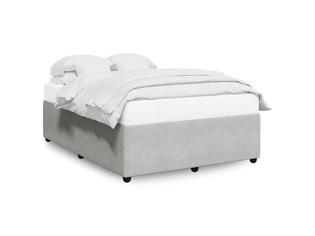 Cadre de lit sans matelas gris clair 140x190 cm velours