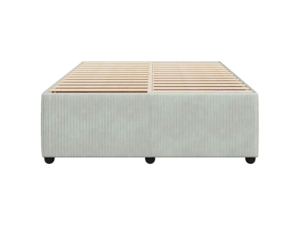Cadre de lit sans matelas gris clair 140x190 cm velours