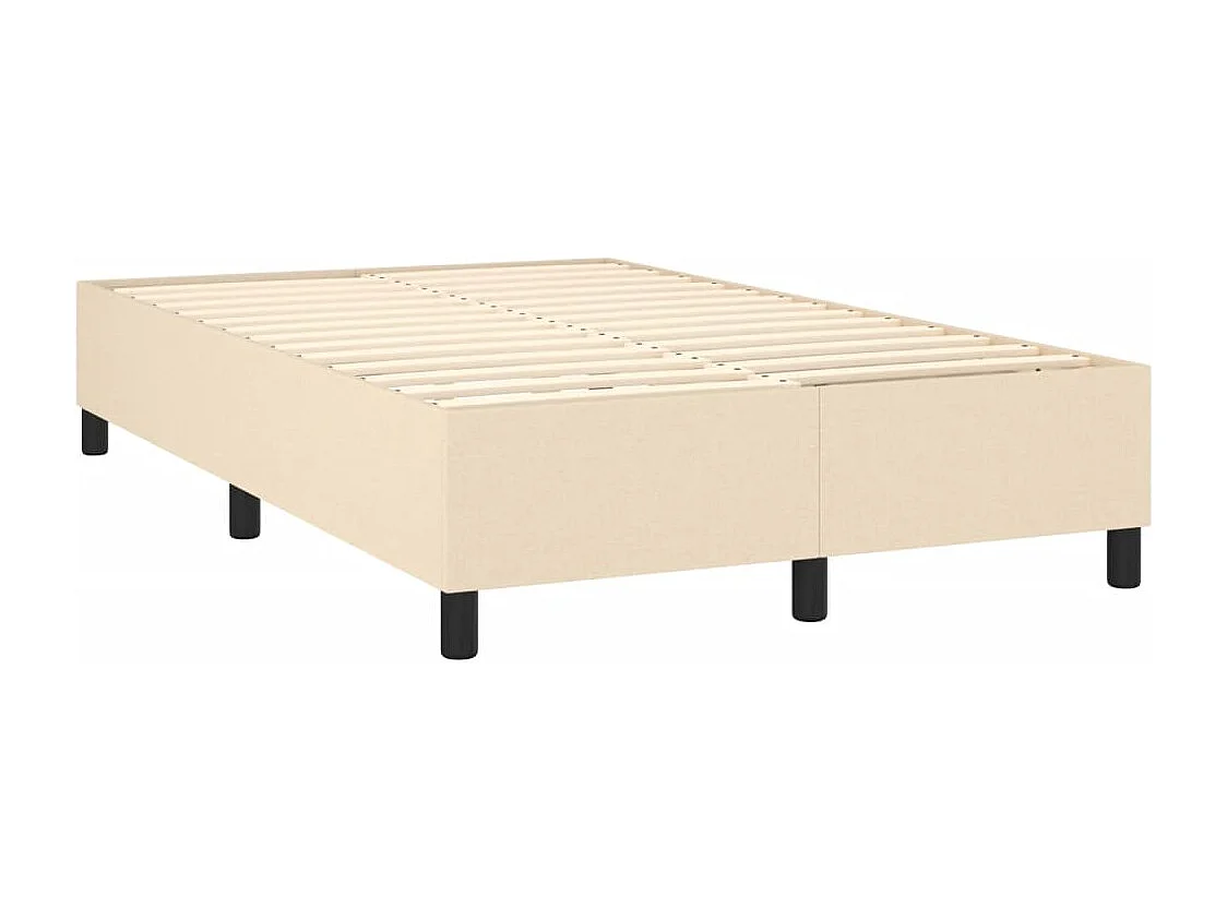 Sommier à lattes de lit et matelas et LED Crème 120x200cm Tissu