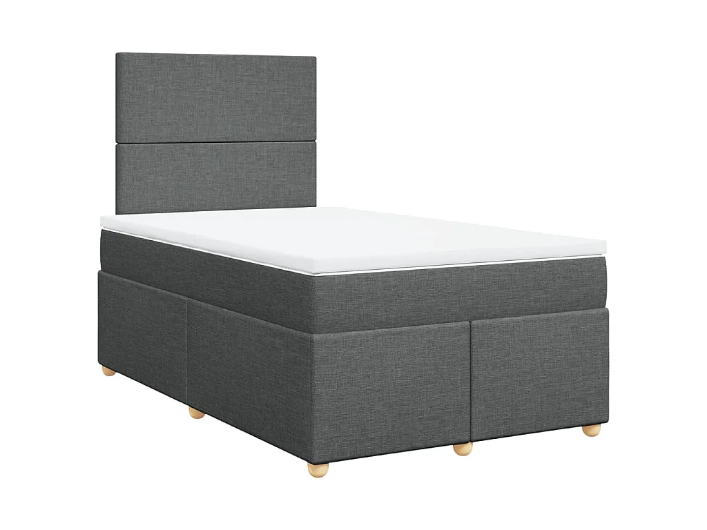 Boxspringbett mit Matratze Dunkelgrau 120x200 cm Stoff