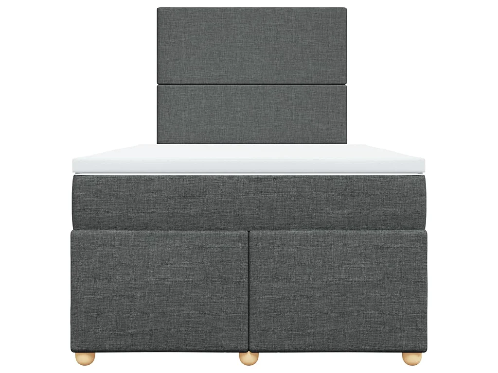 Boxspringbett mit Matratze Dunkelgrau 120x200 cm Stoff