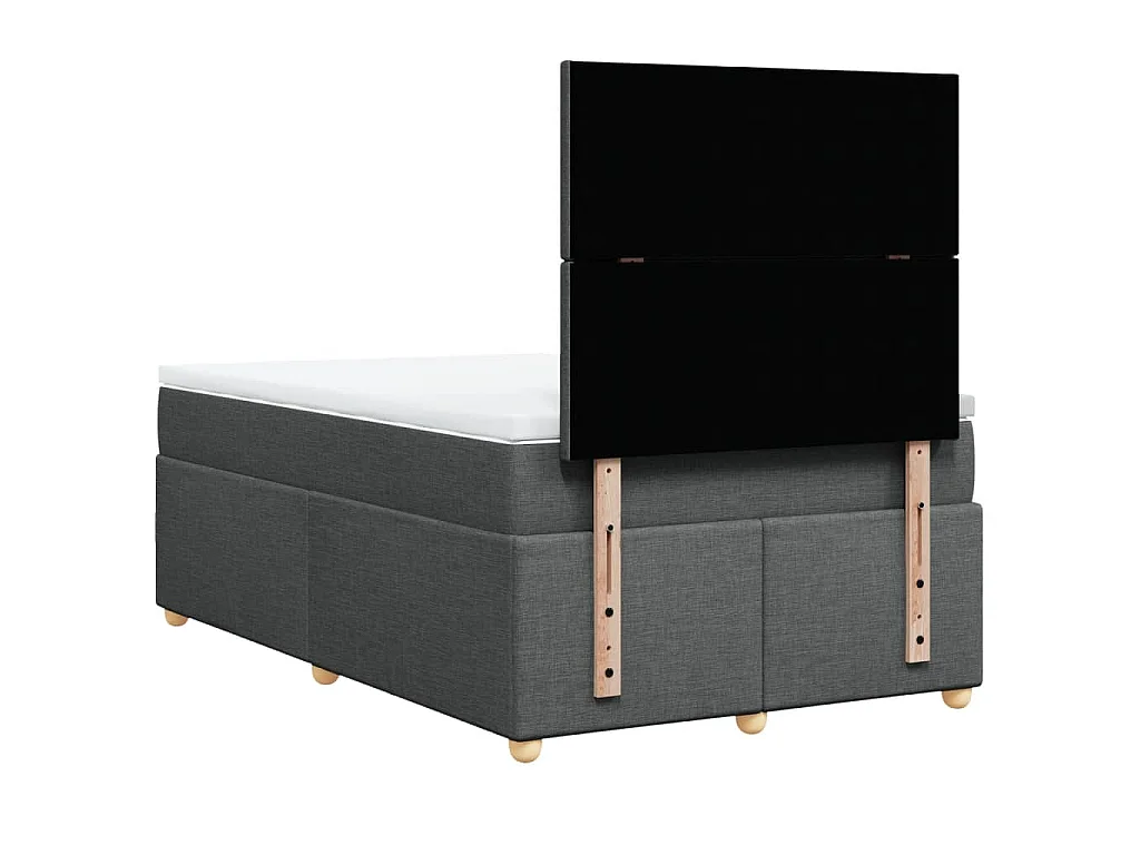 Boxspringbett mit Matratze Dunkelgrau 120x200 cm Stoff