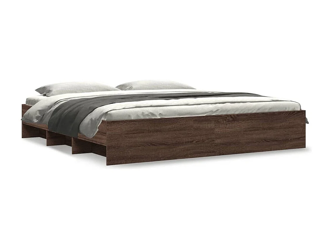 Giroletto senza Materasso Rovere Marrone 200x200 cm Truciolato