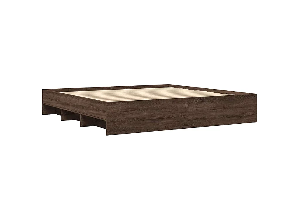 Estrutura cama sem colchão 200x200 cm carvalho castanho