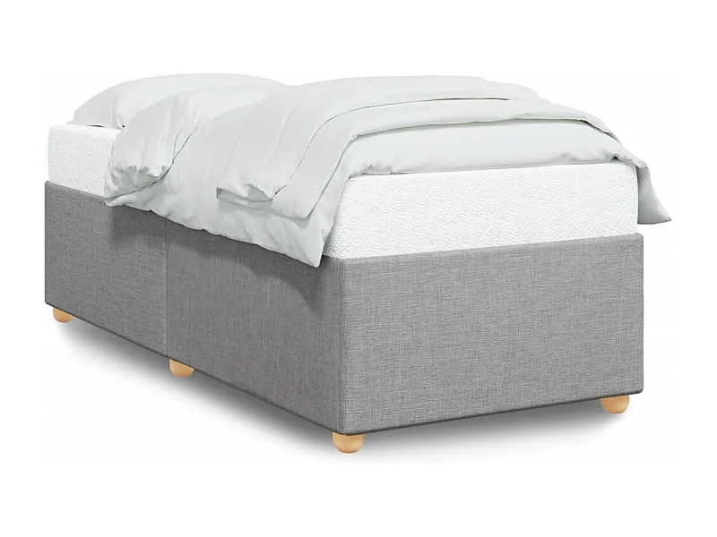 Cadre de lit sans matelas gris clair 90x190 cm tissu