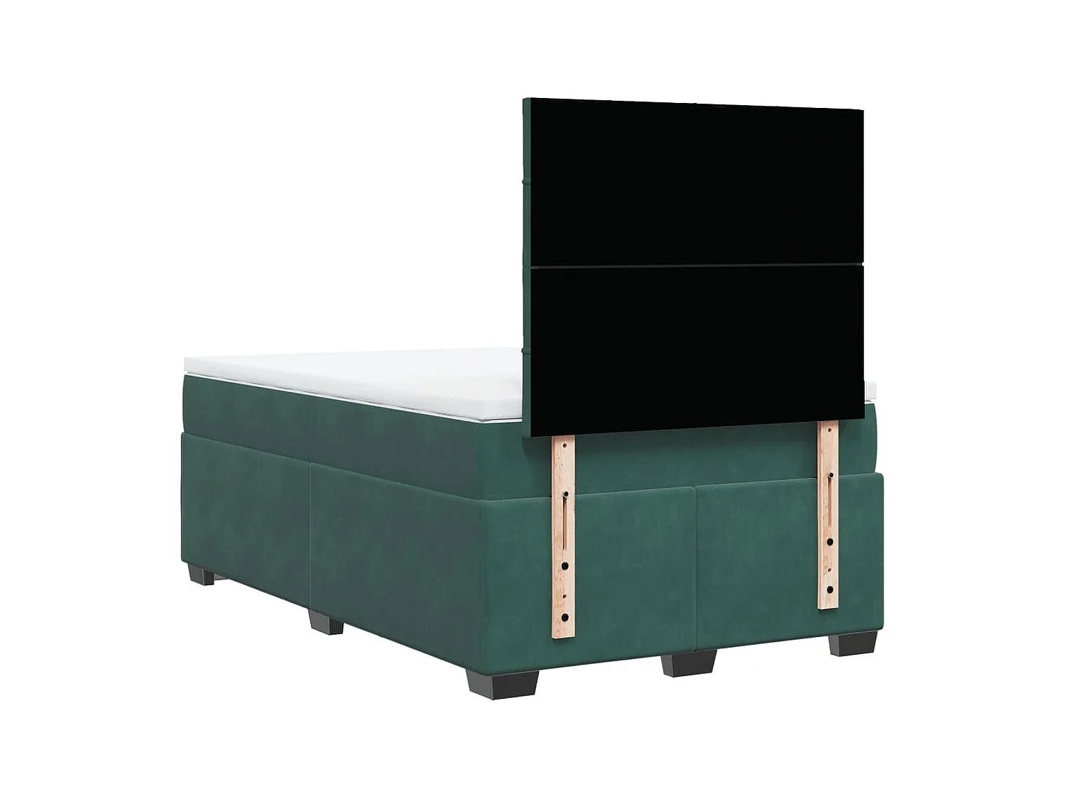 Boxspring met matras fluweel donkergroen 120x190 cm