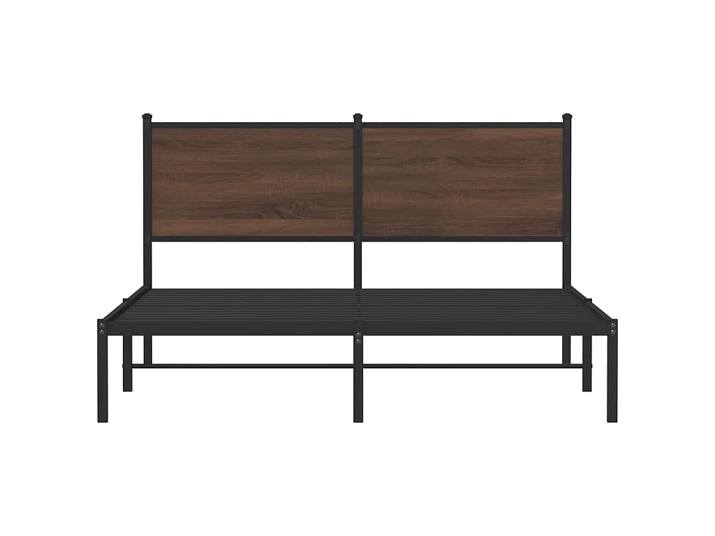 Cadre de lit en métal sans matelas chêne marron 140x200 cm