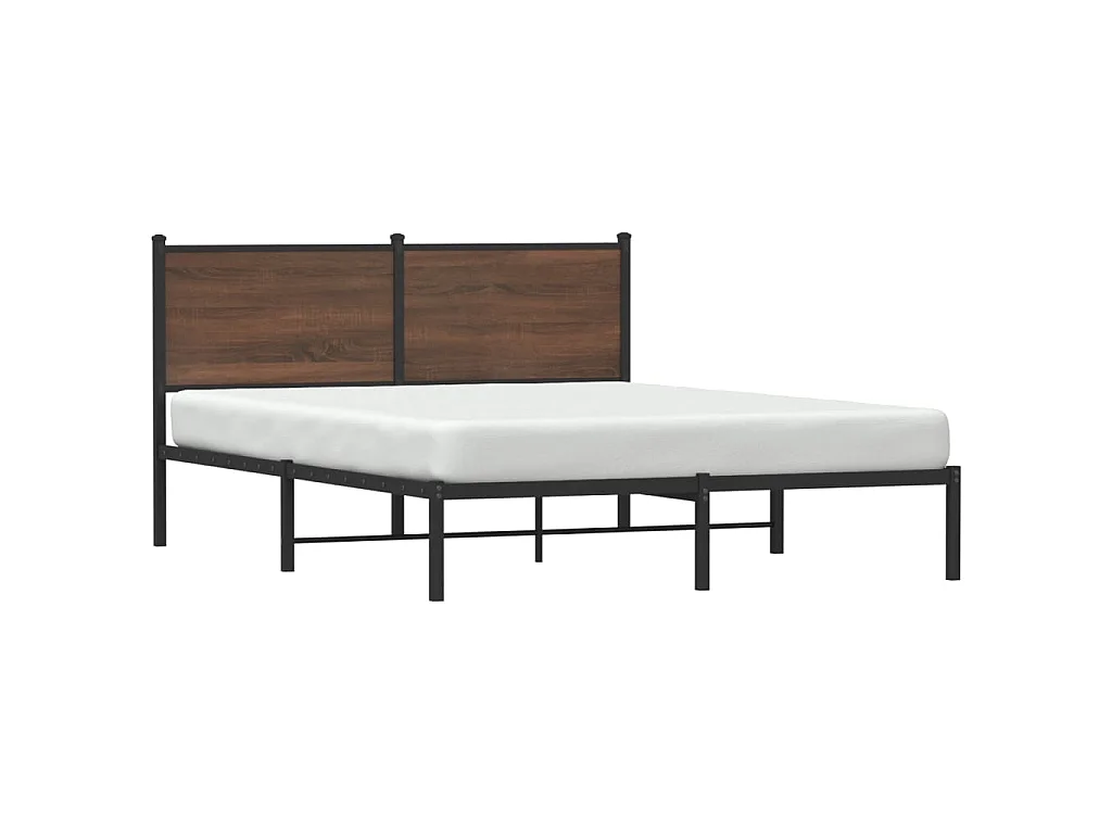 Bedframe zonder matras metaal bruin eikenkleurig 140x200 cm
