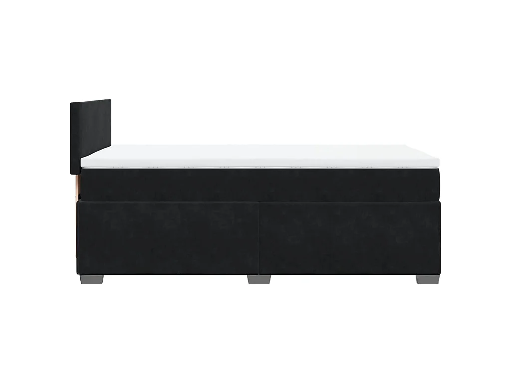 Sommier à lattes de lit avec matelas Noir 90x190 cm Velours