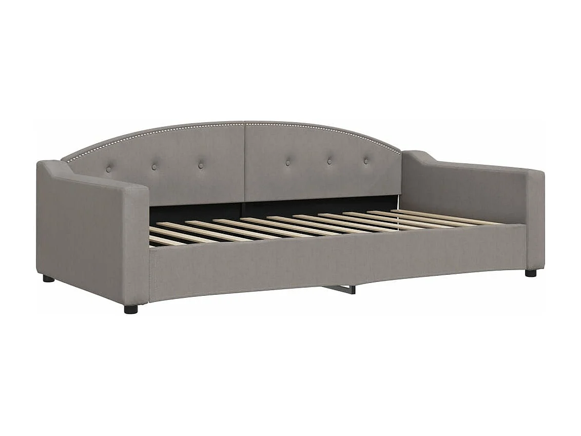 Tagesbett Ausziehbar mit Matratzen Taupe 100x200 cm Stoff