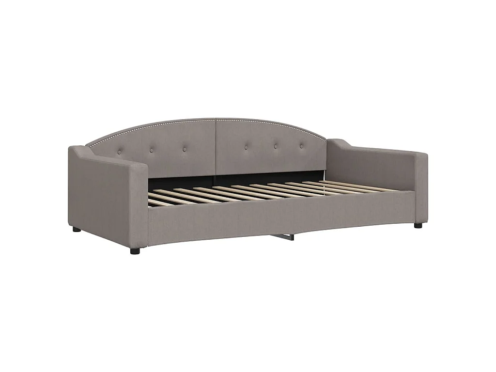 Divano Letto Estraibile con Materassi Tortora 100x200cm Tessuto