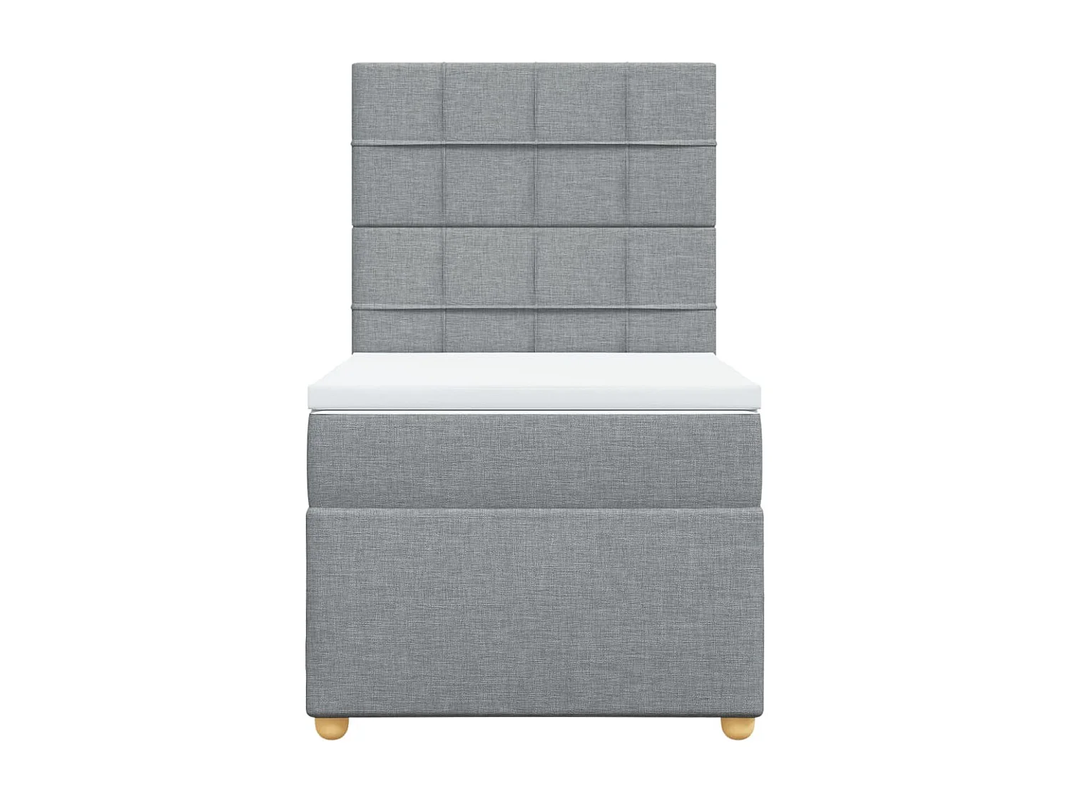 Boxspringbett mit Matratze Hellgrau 90x190 cm Stoff