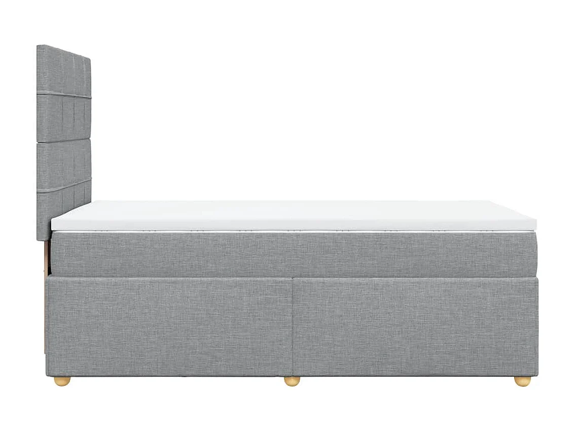 Boxspringbett mit Matratze Hellgrau 90x190 cm Stoff