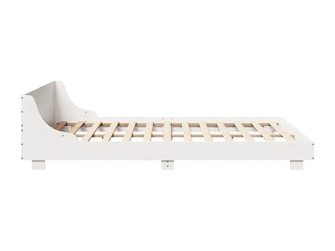 Cadre de lit sans matelas blanc 140x190 cm bois de pin massif