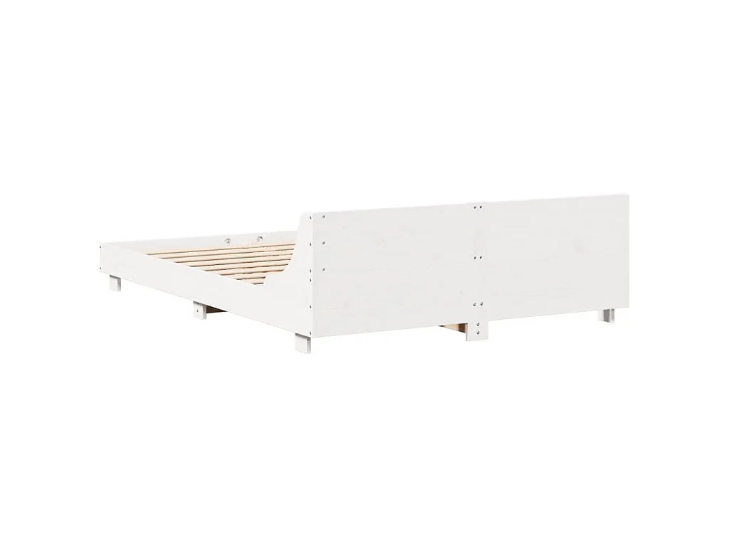 Bedframe zonder matras massief grenenhout wit 140x190 cm