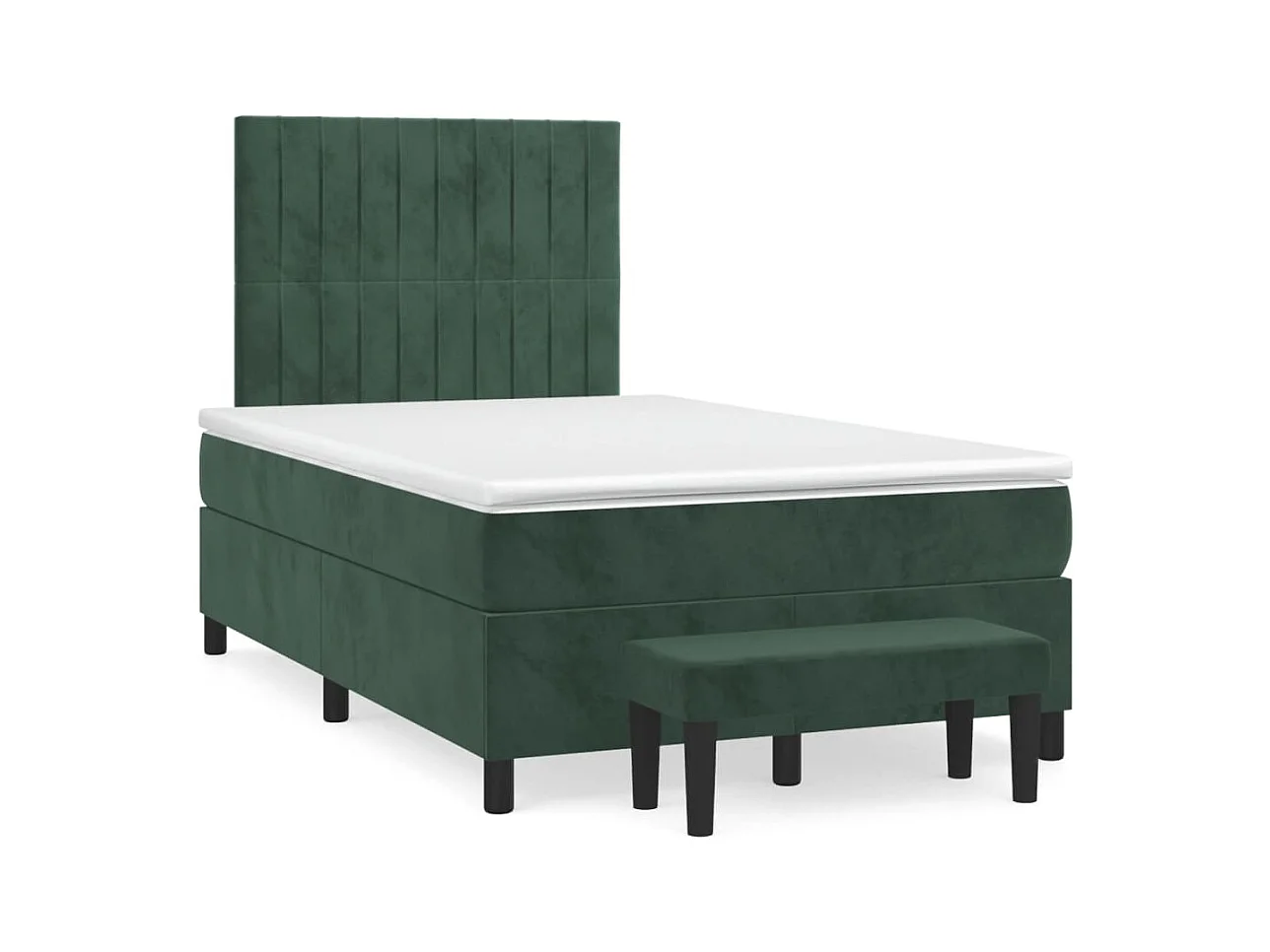 Giroletto a Molle con Materasso Verde Scuro 120x190 cm Velluto