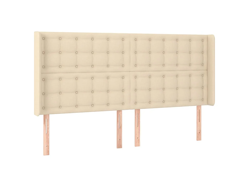 Sommier à lattes de lit matelas et LED Crème 160x200 cm Tissu