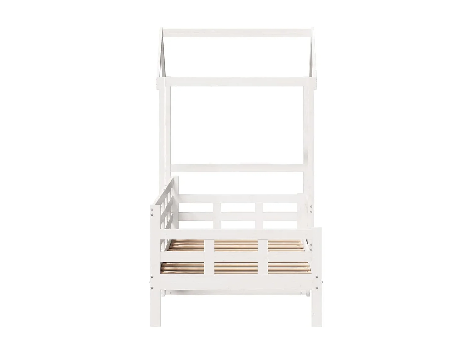 Lit de jour avec toit sans matelas blanc 90x190 cm bois massif