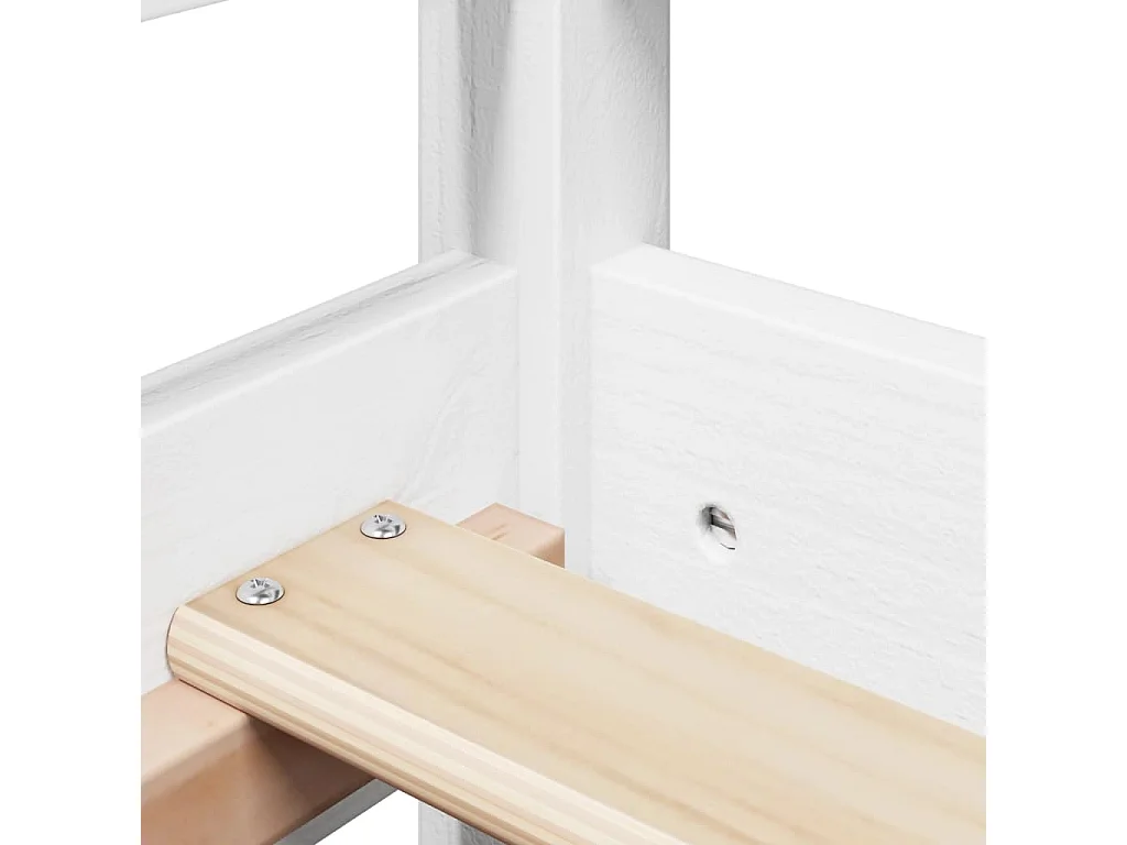 Lit de jour avec toit sans matelas blanc 90x190 cm bois massif