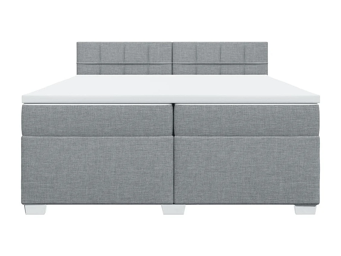 Sommier à lattes de lit avec matelas Gris clair 200x200cm Tissu
