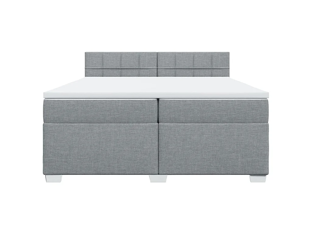 Boxspringbett mit Matratze Hellgrau 200x200 cm Stoff