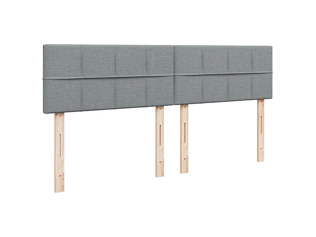 Boxspringbett mit Matratze Hellgrau 200x200 cm Stoff