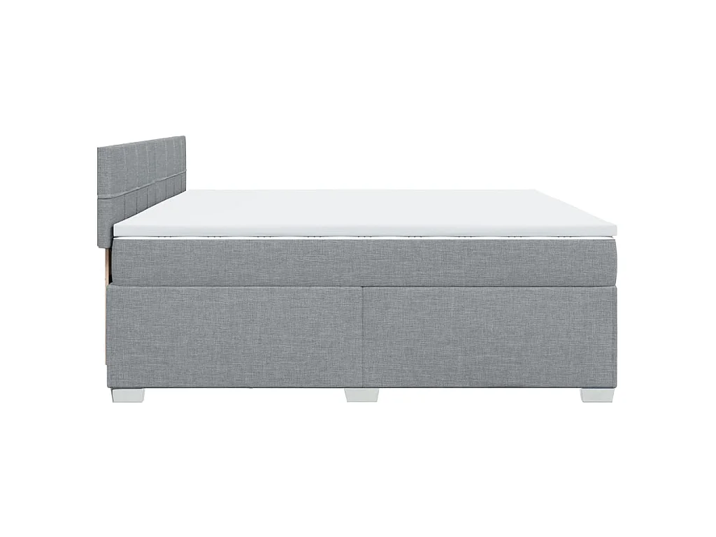 Boxspringbett mit Matratze Hellgrau 200x200 cm Stoff