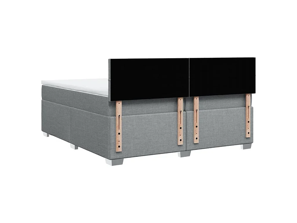 Boxspringbett mit Matratze Hellgrau 200x200 cm Stoff