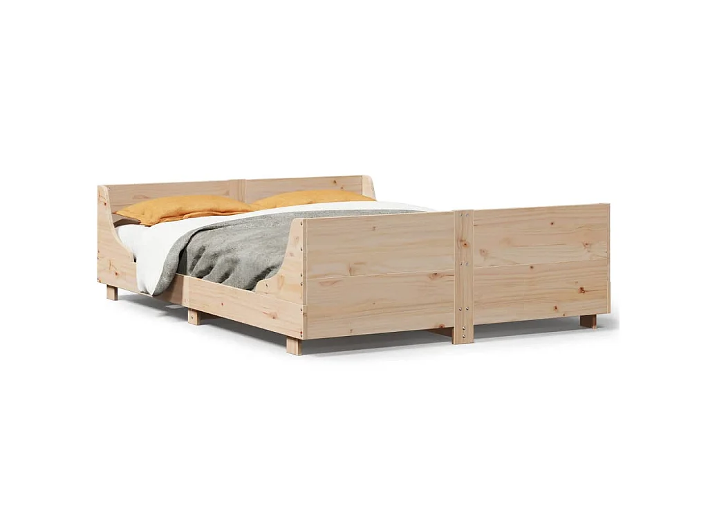 Cama sem colchão 140x200 cm madeira de pinho maciça