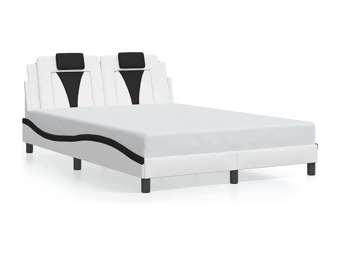 Cadre de lit Viana avec LED sans matelas blanc et noir 140x200 cm