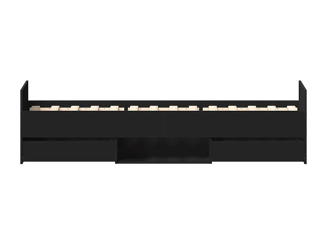Bedframe met hoofd- en voeteneinde zwart 90x200 cm