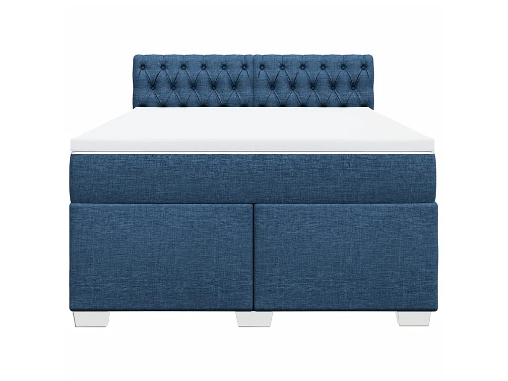 Giroletto a Molle con Materasso Blu 140x190 cm in Tessuto